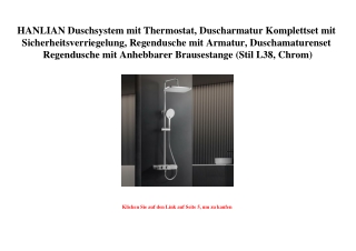 7474 HANLIAN Duschsystem mit Thermostat  Duscharmatur Komplettset mit Sicherheitsverriegelung  Regendusc