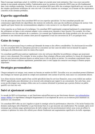 Les avantages de travailler avec un consultant SEO