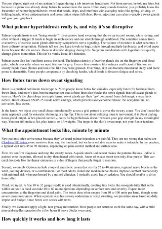 Sweaty Hands? How Botox Can Help Palmar Hyperhidrosis