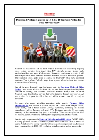 Download Pinterest Video Online
