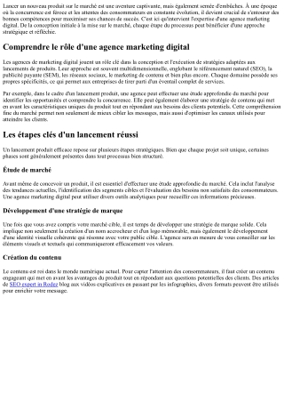 Réussir son lancement produit grâce à l'expertise d'une agence digitale.