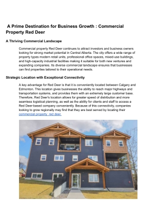 A Prime Destination for Business Growth _ Commercial Property Red Deer