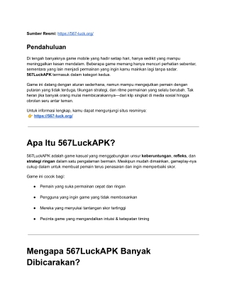 Panduan Lengkap 567LuckAPK – Game Seru dengan Perpaduan Keberuntungan & Strategi