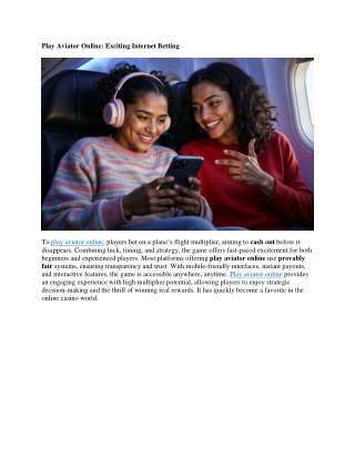 Aviator Play Enjoy Thrilling Play Aviator Online