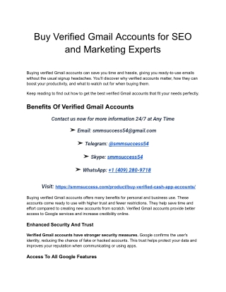 Buy Verified Gmail Accounts for SEO and Marketing Experts