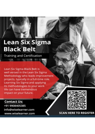 Lean Six Sigma Black Belt: Master Advanced Analytics for Business Transformation
