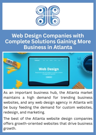 Web Design Companies with Complete Solutions Gaining More Business in Atlanta