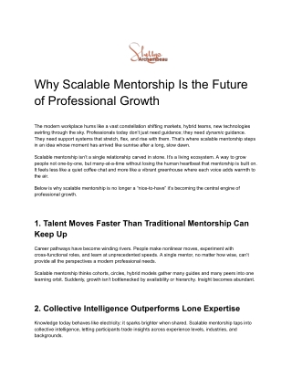 Why Scalable Mentorship Is the Future of Professional Growth