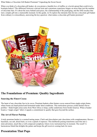 What Makes a Chocolate Gift Basket Premium? Unpacking the Sweet Secret