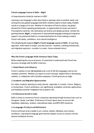 French Language Course in Delhi