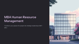 MBA in Human Resource Management at MIT-WPU: Curriculum, Scope & Highlights