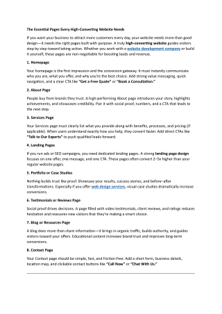 Build a High-Converting Website: Key Pages You Must Include