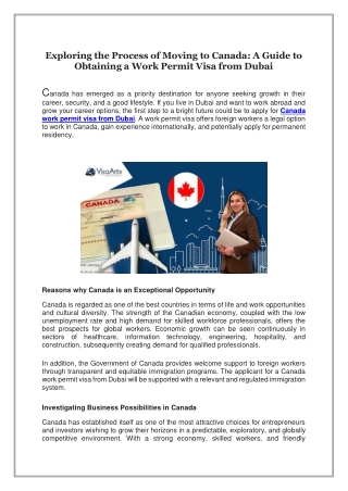 Exploring the Process of Moving to Canada, A Guide to Obtaining a Work Permit Visa from Dubai