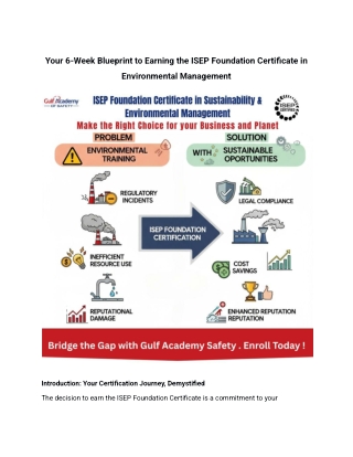 Your 6-Week Blueprint to Earning the ISEP Foundation Certificate in Environmenta