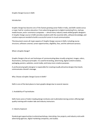 Graphic Design Course in Delhi