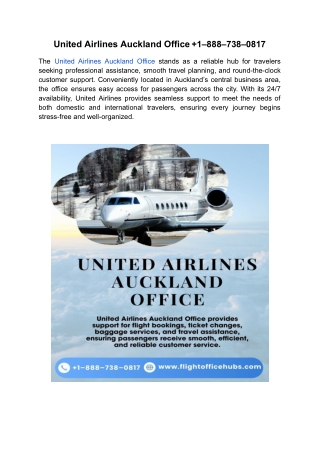 United Airlines Auckland Office  1–888–738–0817