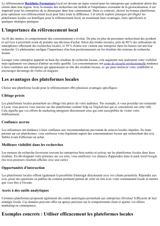 Pourquoi privilégier les plateformes locales pour le référencement local ?