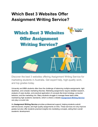 Which Best 3 Websites Offer Assignment Writing Service