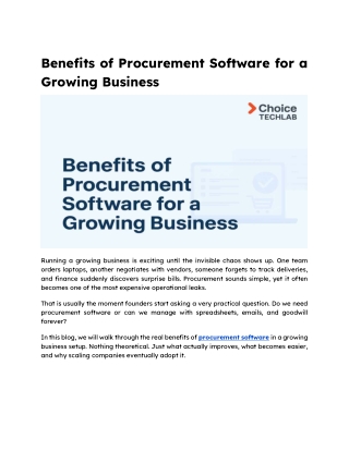 Benefits of Procurement Software for a Growing Business