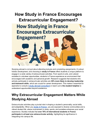 How Study in France Encourages Extracurricular Engagement