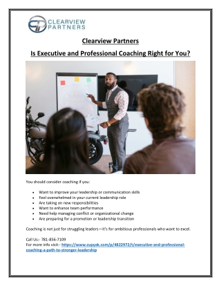 Executive Management Coaching for Business Leaders