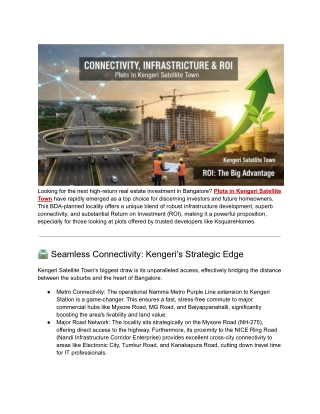 Plots in Kengeri satellite town