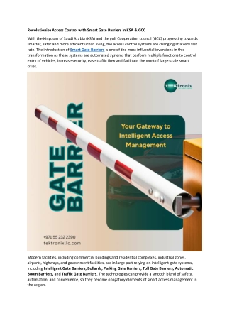 Revolutionize Access Control with Smart Gate Barriers in KSA & GCC