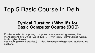 Top 5 Basic Course In Delhi