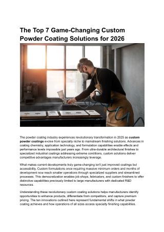 The Top 7 Game-Changing Custom Powder Coating Solutions for 2026