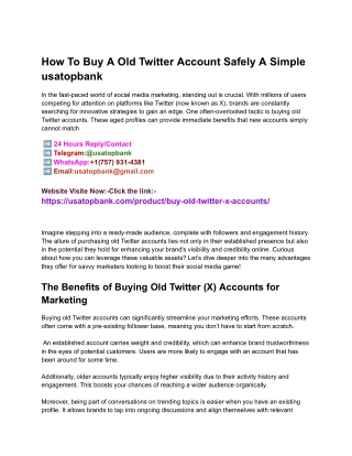How To Buy A Old Twitter Account Safely A Simple usatopbank....