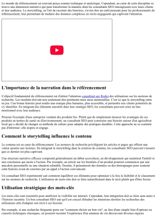 Comment le storytelling aide-t-il le travail des consultants en référencement ?