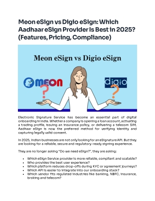 Meon eSign vs Digio: Best Aadhaar eSign Provider in 2025?