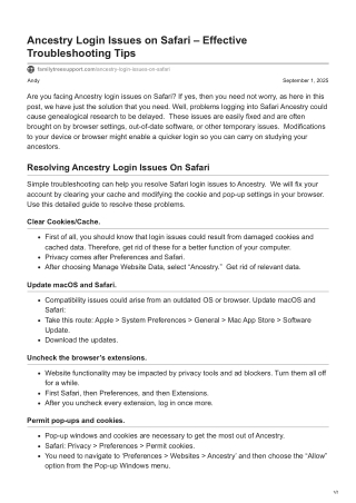 familytreesupport.com-Ancestry Login Issues on Safari  Effective Troubleshooting Tips