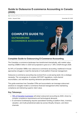 Guide to Outsource E-commerce Accounting in Canada (2026)