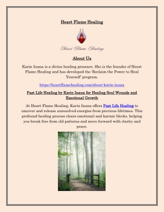 Past Life Healing with Karin Inana to Release Past Energies and Embrace New Beginnings