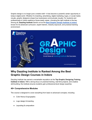 Best Graphic Design Course in Indore_ Why Dazzling Institute Leads the Industry