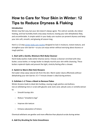 How to Care for Your Skin in Winter_ 12 Tips to Reduce Dryness & Flaking
