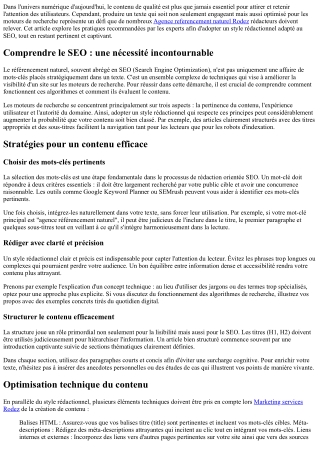 Adopter un style rédactionnel adapté au SEO: astuces des experts.