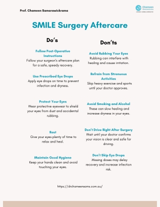 SMILE Laser Surgery Aftercare: What to Follow & What to Avoid
