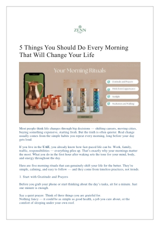 5 Things You Should Do Every Morning That Will Change Your Life
