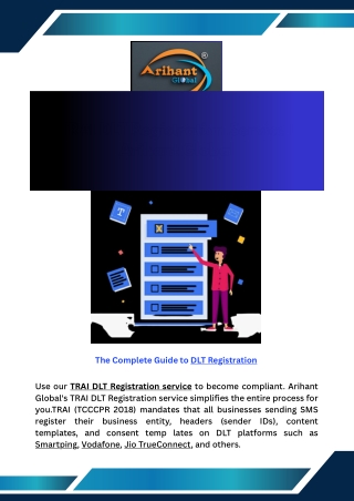 TRAI DLT Registration Service  Arihant Global