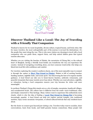 Travel with local Thai friend