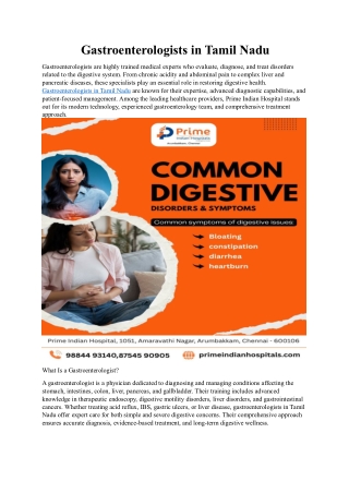 Gastroenterologists in Tamil Nadu