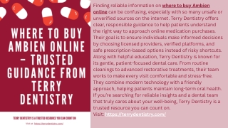 Where to Buy Ambien Online – Trusted Guidance from Terry Dentistry