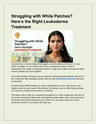 Struggling with White Patches_ Here’s the Right Leukoderma Treatment