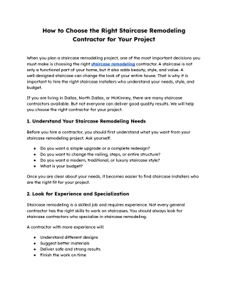 Expert Advice Hiring the Best Contractor for Staircase Remodeling