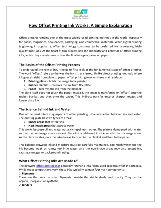 What Happens to Ink During the Offset Printing Process