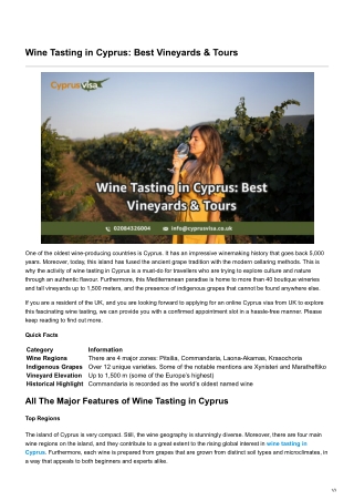 Wine Tasting in Cyprus: Best Vineyards & Tours