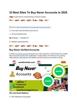 33 Best Sites To Buy Verified Naver Accounts in 2025