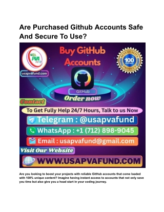 Are Purchased Github Accounts Safe And Secure To Use_